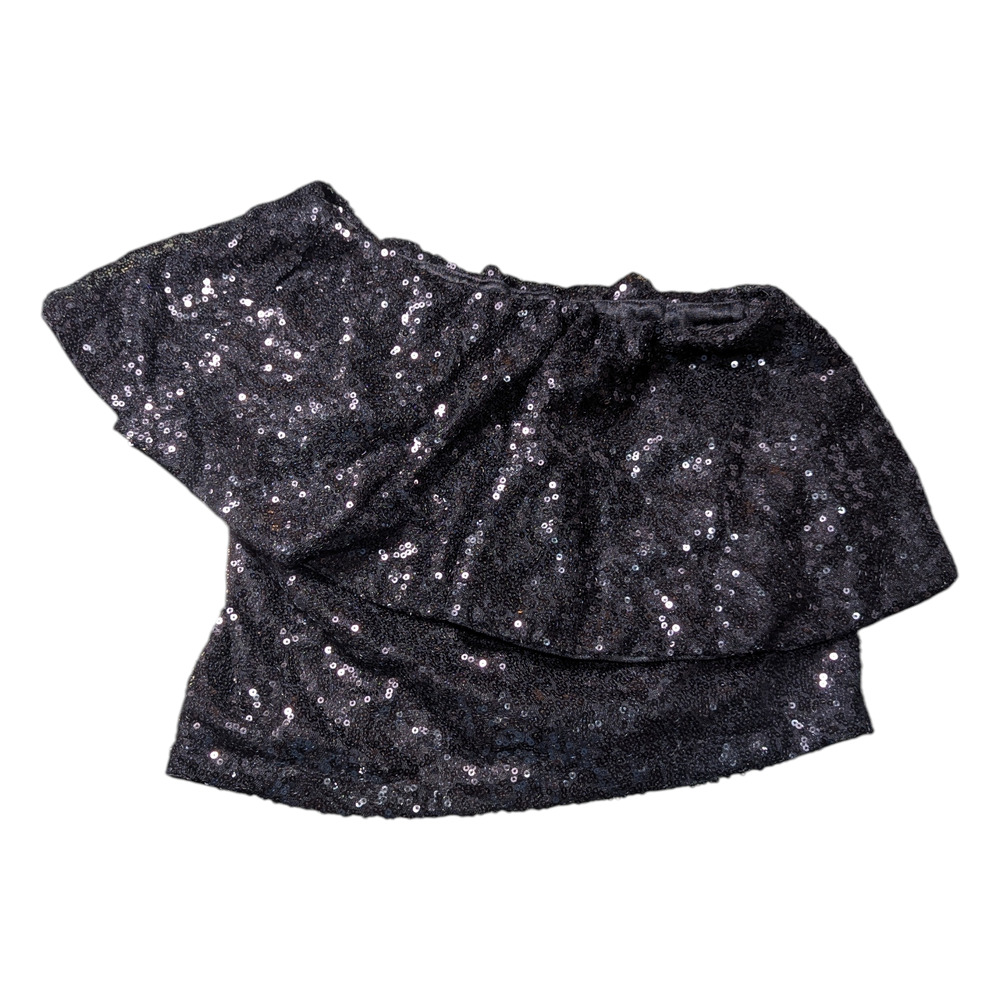 Beauts And Beaus Boutique - Kids Top - Black With Sequence - Off Shoulder